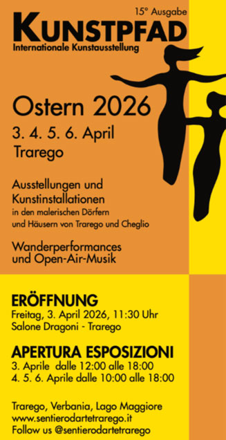 Internationales Kunstfestival in den Dörfern Trarego und Cheglio Sentiero d'Arte
Dal 3 al 6 Aprile 2026
